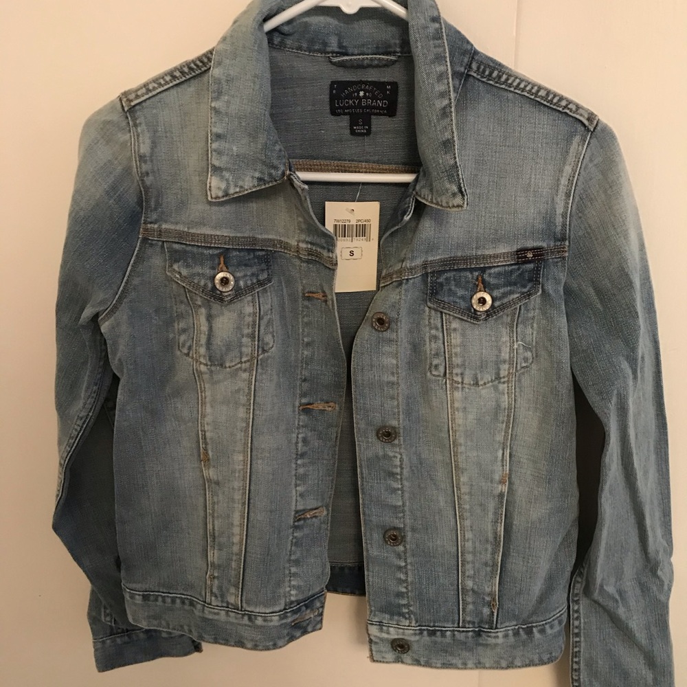 Lucky brand jean jacket w/ embroidered back